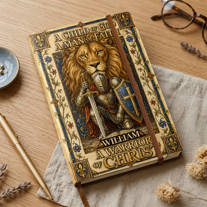 A Child Of God, Gift For Men | Personalized Leather Cover Notebook