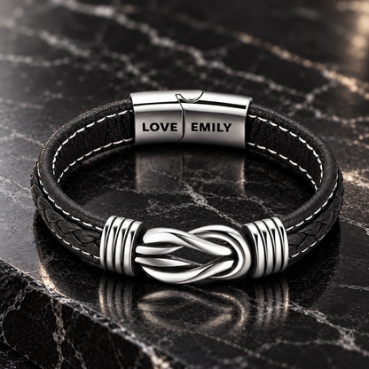 I Had You And You Had Me, Anniversary Gift For Husband - Personalized Braided Leather Infinity Bracelet
