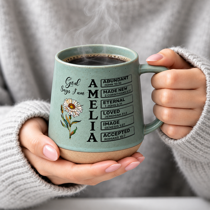 God Says I Am, Gift For Loved One | Personaliezd 12OZ Conical Coffee Mug