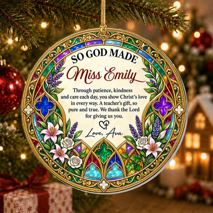 Christ's Love In Every Way, Gift For Teacher | Personalized Suncatcher Ornament