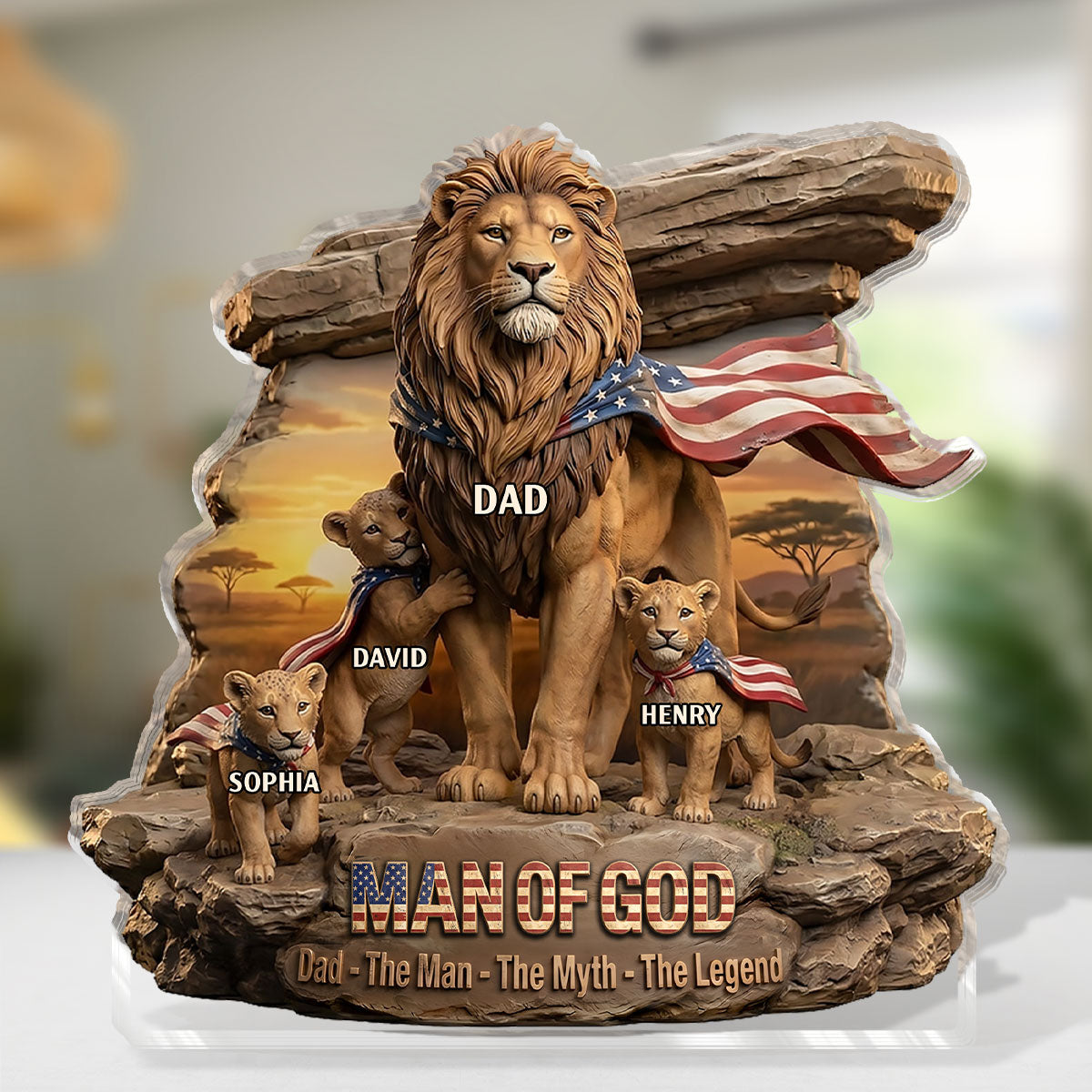 Man Of God Dad The Man The Myth The Legend | Personalized Custom Shaped Acrylic Plaque
