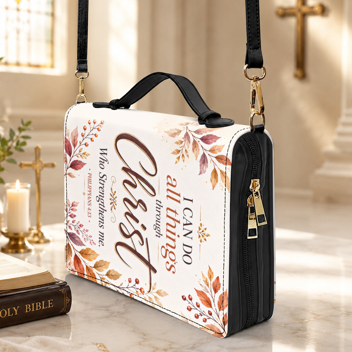 I Can Do All Things Through Christ Who Strengthens Me, Gift For Women | Personalized Bible Cover