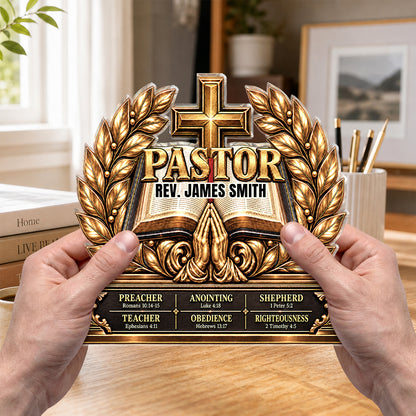 The Heart Of A Servant Leader, Gift For Pastor | Personalized Custom Shaped Squared Acrylic Plaque