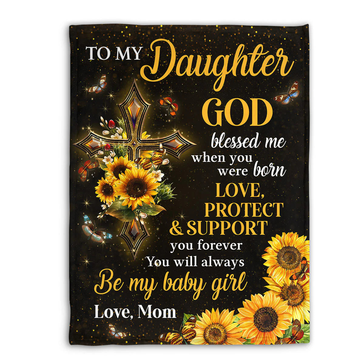 To My Daughter Christian Fleece Blanket