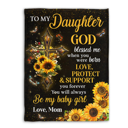 To My Daughter Christian Fleece Blanket