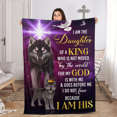 Daughter of the King Christian Blanket, I Am His Faith Inspirational Gift, Strong Christian Woman Blanket