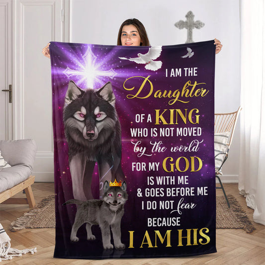 Daughter of the King Christian Blanket, I Am His Faith Inspirational Gift, Strong Christian Woman Blanket