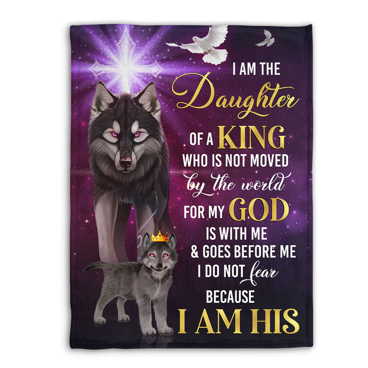 Daughter of the King Christian Blanket, I Am His Faith Inspirational Gift, Strong Christian Woman Blanket