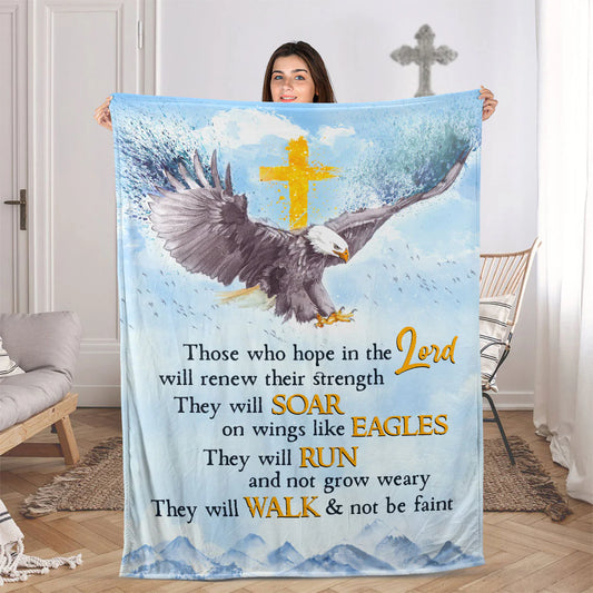 Christian Fleece Blanket – They Will Soar on Wings Like Eagles