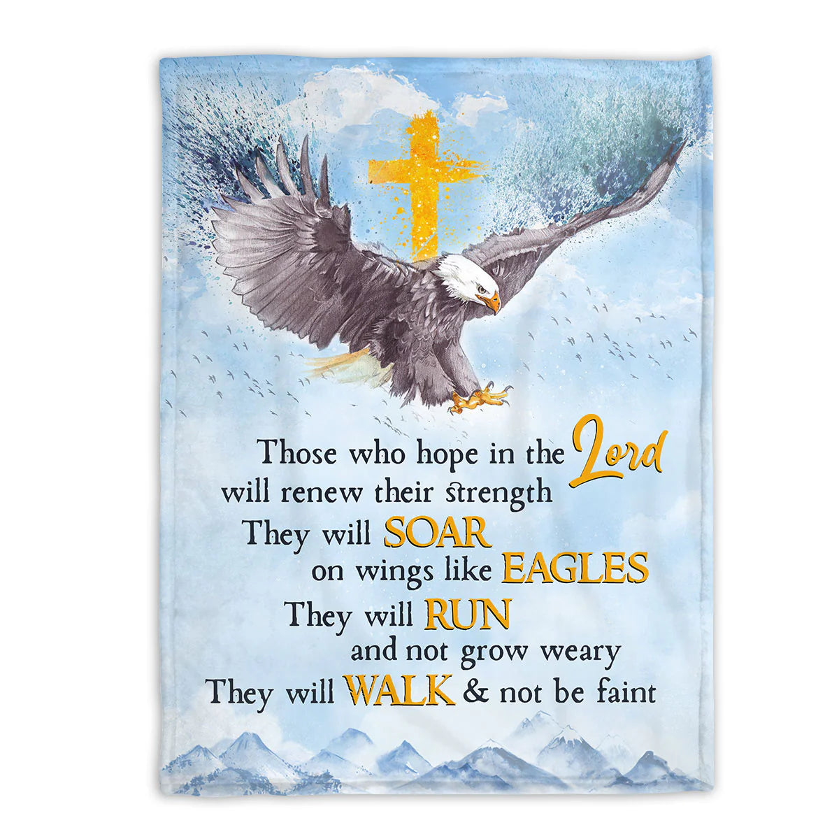 Christian Fleece Blanket – They Will Soar on Wings Like Eagles