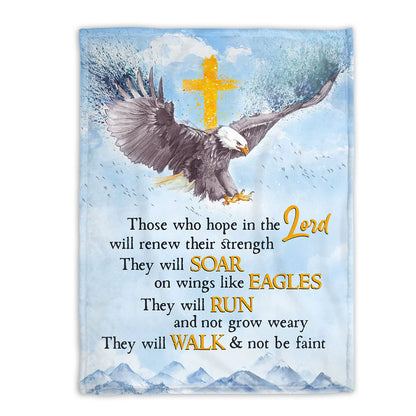 Christian Fleece Blanket – They Will Soar on Wings Like Eagles