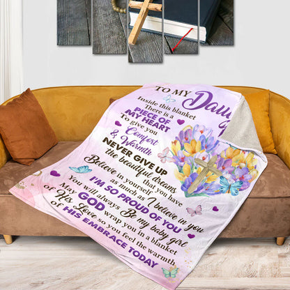 You Will Always Be My Baby Girl - Pretty Flower Fleece Blanket For Daughter