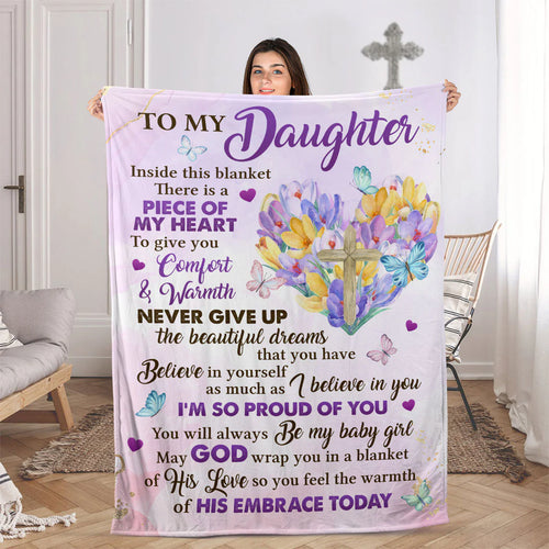 You Will Always Be My Baby Girl - Pretty Flower Fleece Blanket For Daughter
