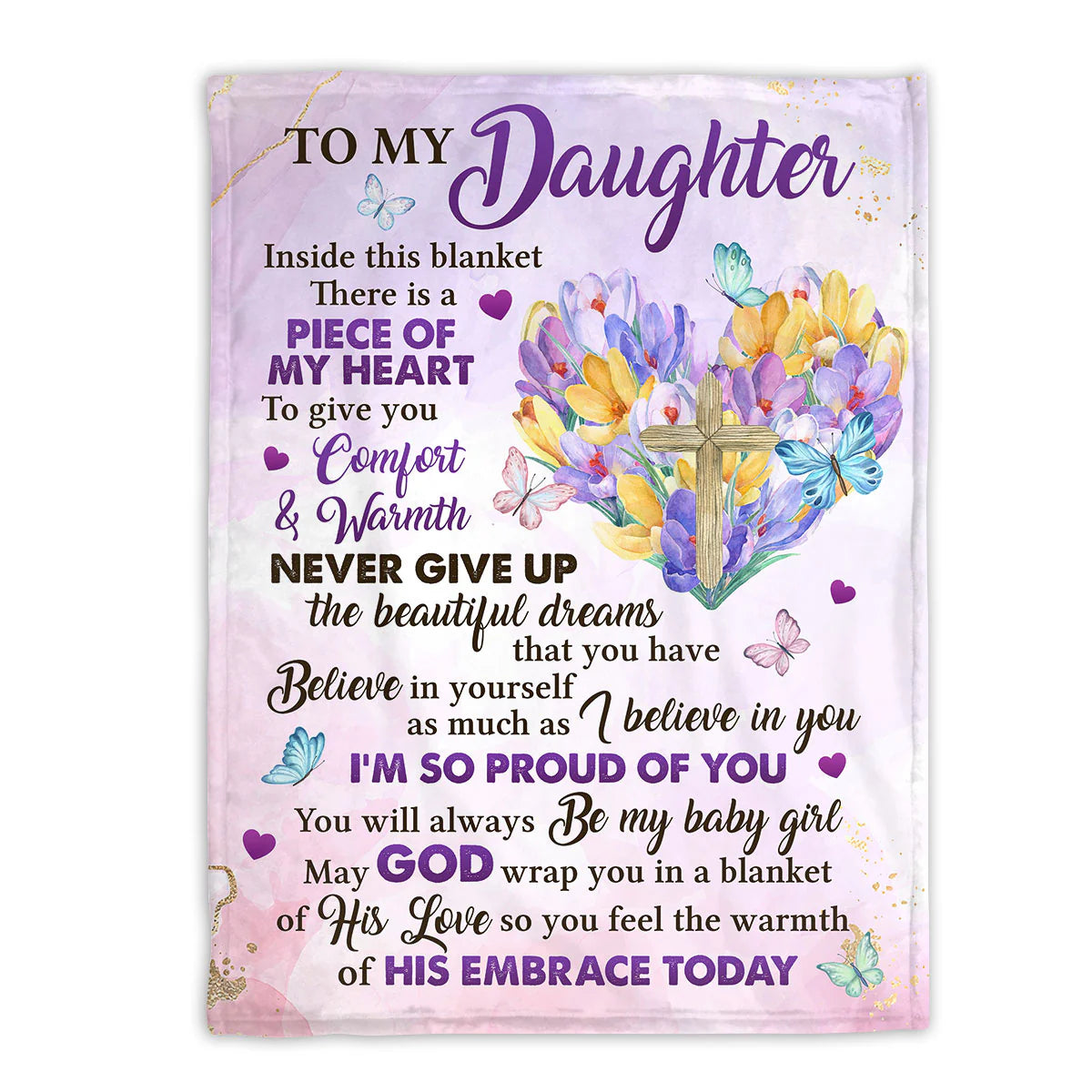 You Will Always Be My Baby Girl - Pretty Flower Fleece Blanket For Daughter