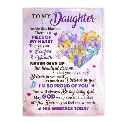 You Will Always Be My Baby Girl - Pretty Flower Fleece Blanket For Daughter