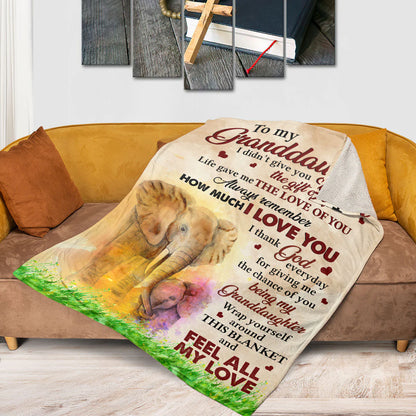 Always Remember How much I Love You - Special Elephant Fleece Blanket For Granddaughter