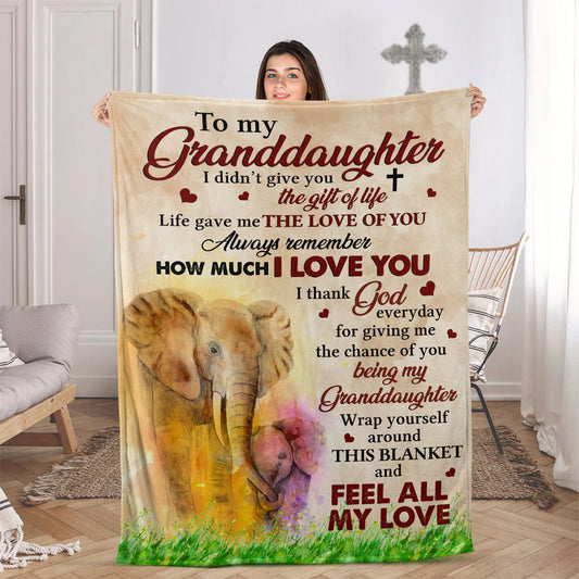 Always Remember How much I Love You - Special Elephant Fleece Blanket For Granddaughter