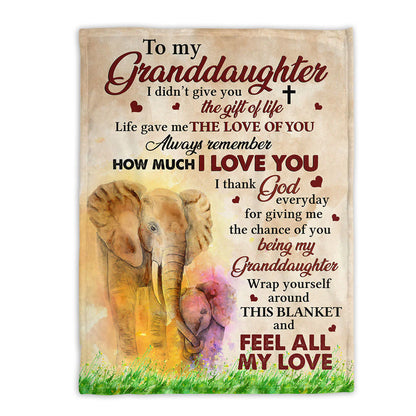 Always Remember How much I Love You - Special Elephant Fleece Blanket For Granddaughter