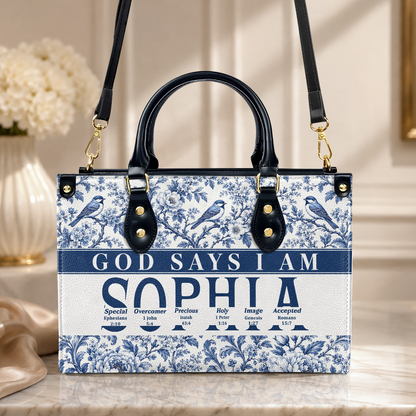 God Says I Am, Gift For Women | Personalized Leather Handbag