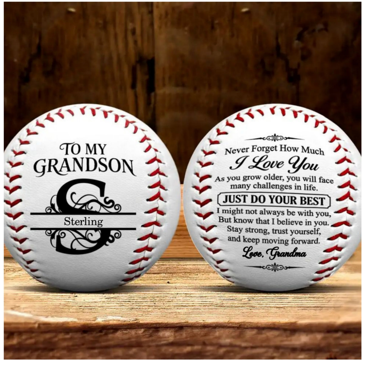 To My Grandson Never Forget How Much I Love You, Gift For Grandson | Personalized Baseball