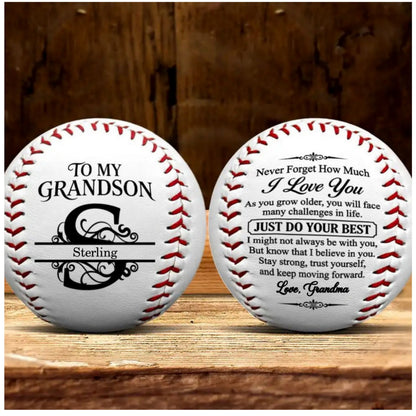 To My Grandson Never Forget How Much I Love You, Gift For Grandson | Personalized Baseball