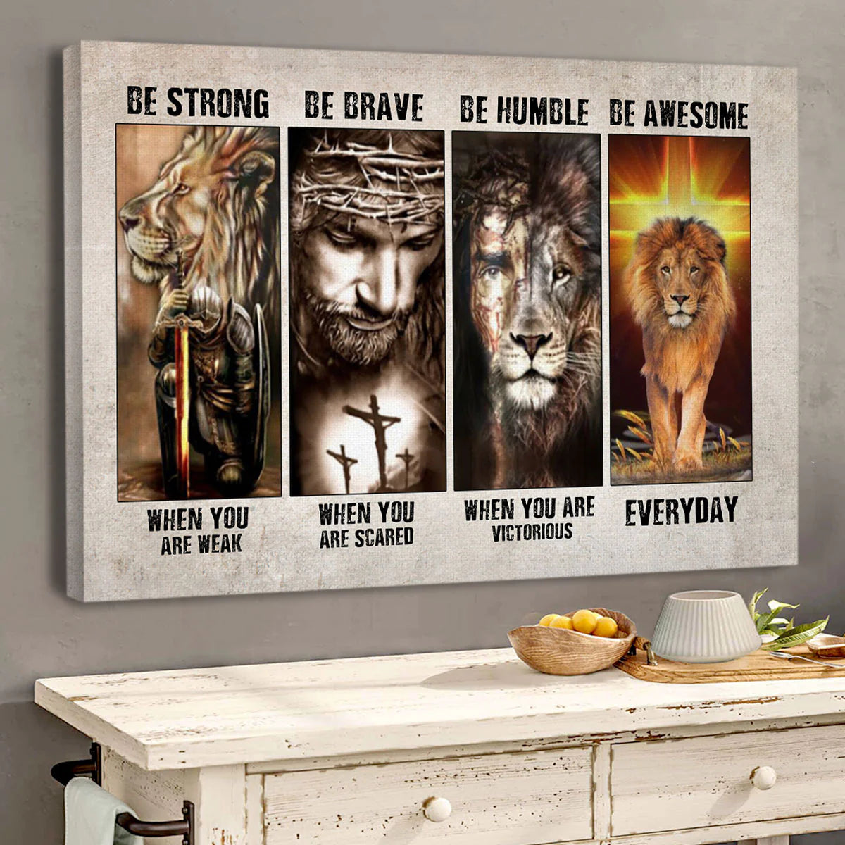 Be Strong And Believe In God - Personalized Canvas