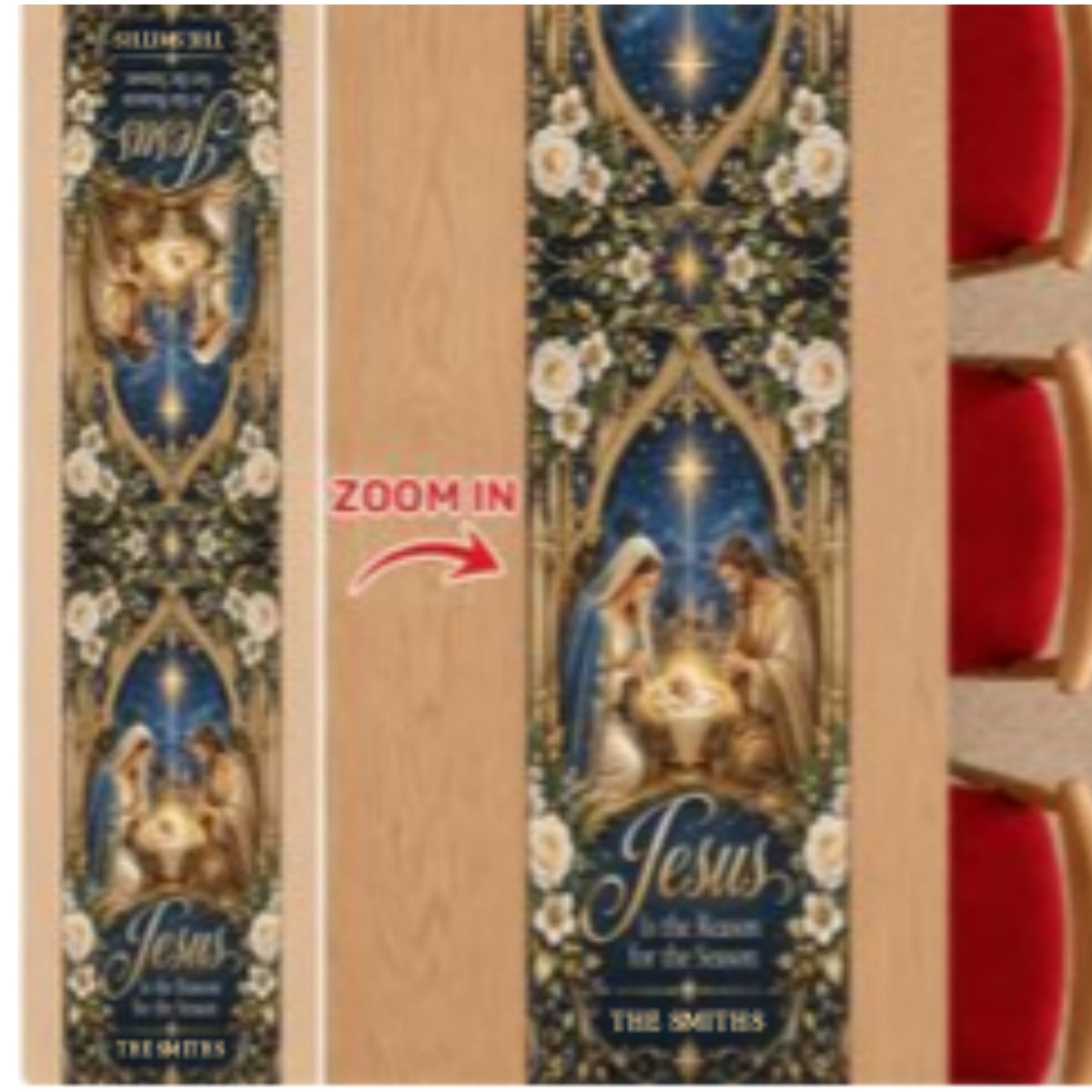 Jesus Is The Reason For The Season, Gift For Family |  Personalized Table Runner