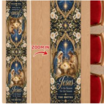 Jesus Is The Reason For The Season, Gift For Family |  Personalized Table Runner