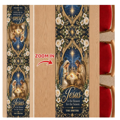 Jesus Is The Reason For The Season, Gift For Family |  Personalized Table Runner
