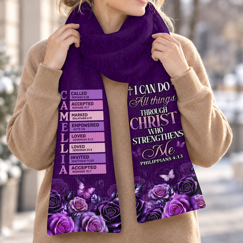 I Can Do All Things Through Christ Who Strengthens Me, Gift For Women | Personalized Scarf