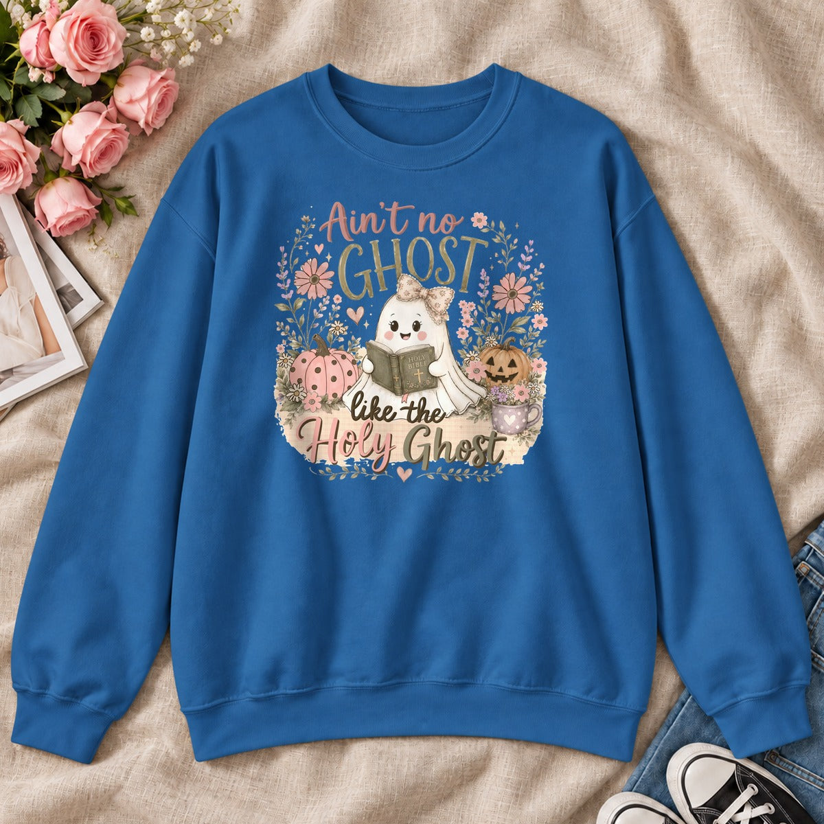 Ain't No Ghost Like The Holy Ghost, Gift For Christian Halloween Lovers - 2D Unisex Sweatshirt
