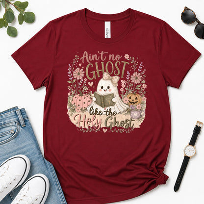 Ain't No Ghost Like The Holy Ghost, John 14：26, Christian Halloween Gift For Christian Women | 2D Unisex Premium T-shirt