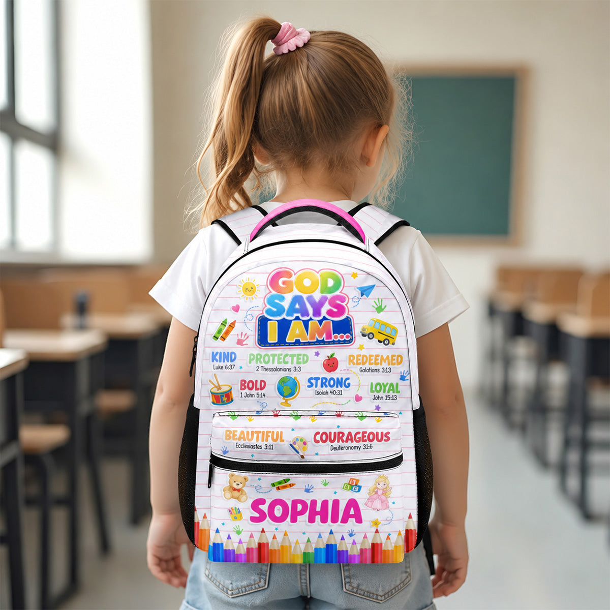 God Says I Am Back To School | Personalized Backpack