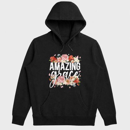 Amazing Grace, Christian Faith Hoodie for Women | 2D Unisex Hoodie