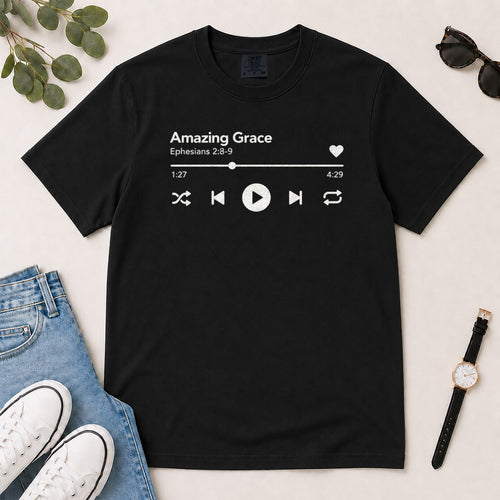 Amazing Grace, Gift For Christian Music Lovers - 2D Unisex Garment-dyed T-shirt