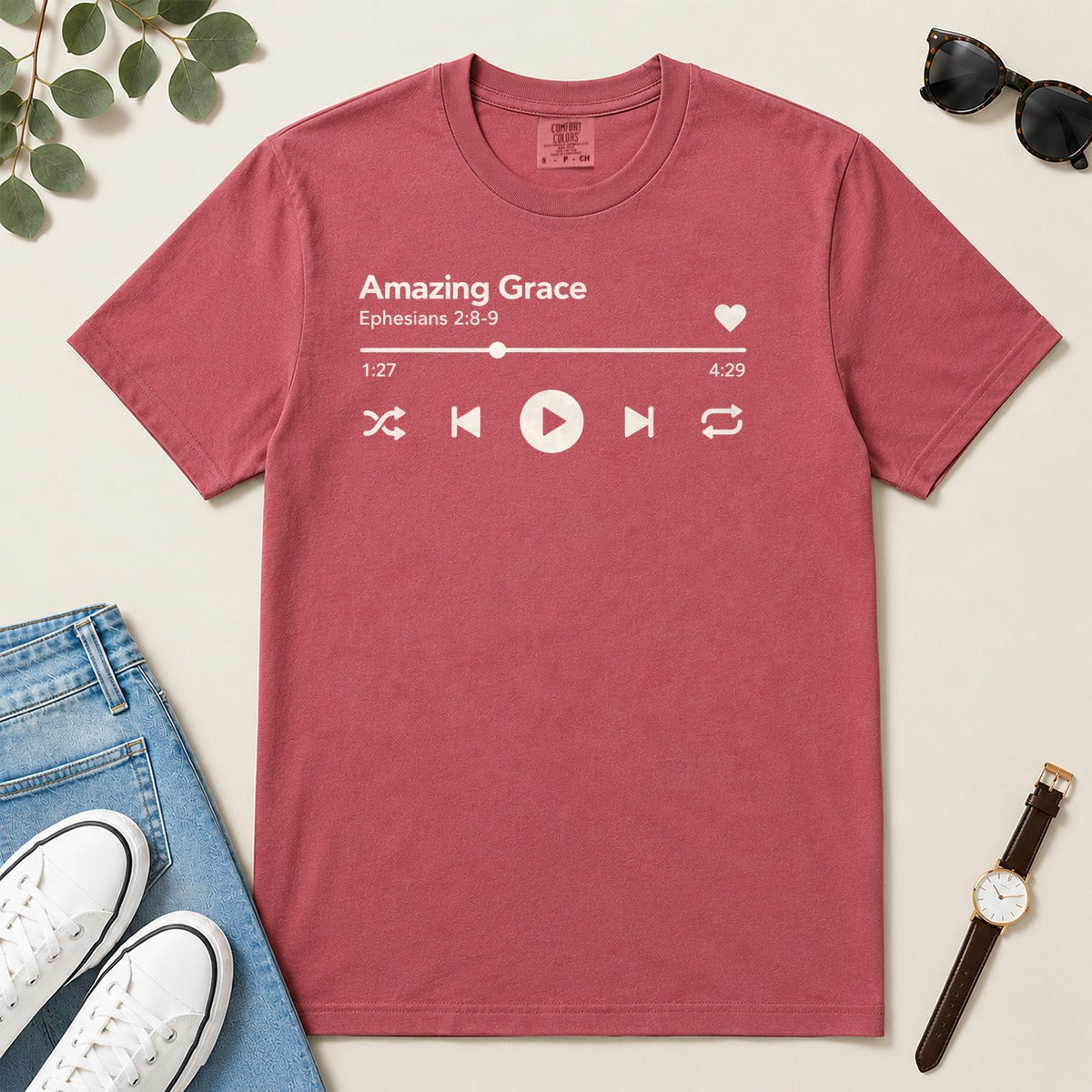 Amazing Grace, Gift For Christian Music Lovers | 2D Unisex Garment-dyed T-shirt
