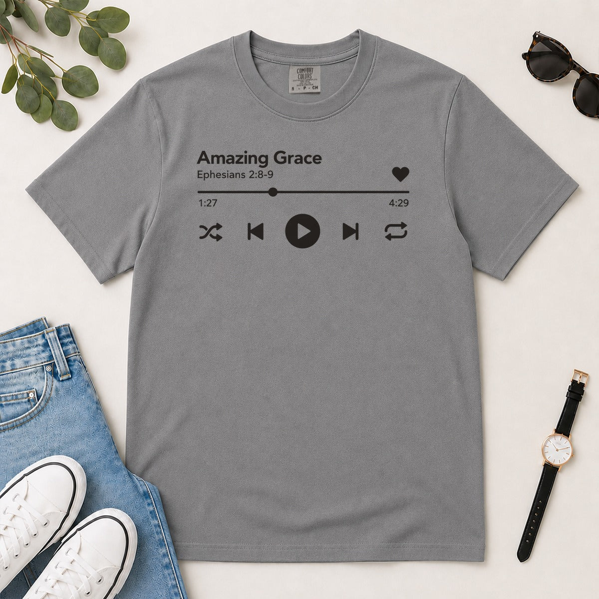 Amazing Grace, Gift For Christian Music Lovers | 2D Unisex Garment-dyed T-shirt