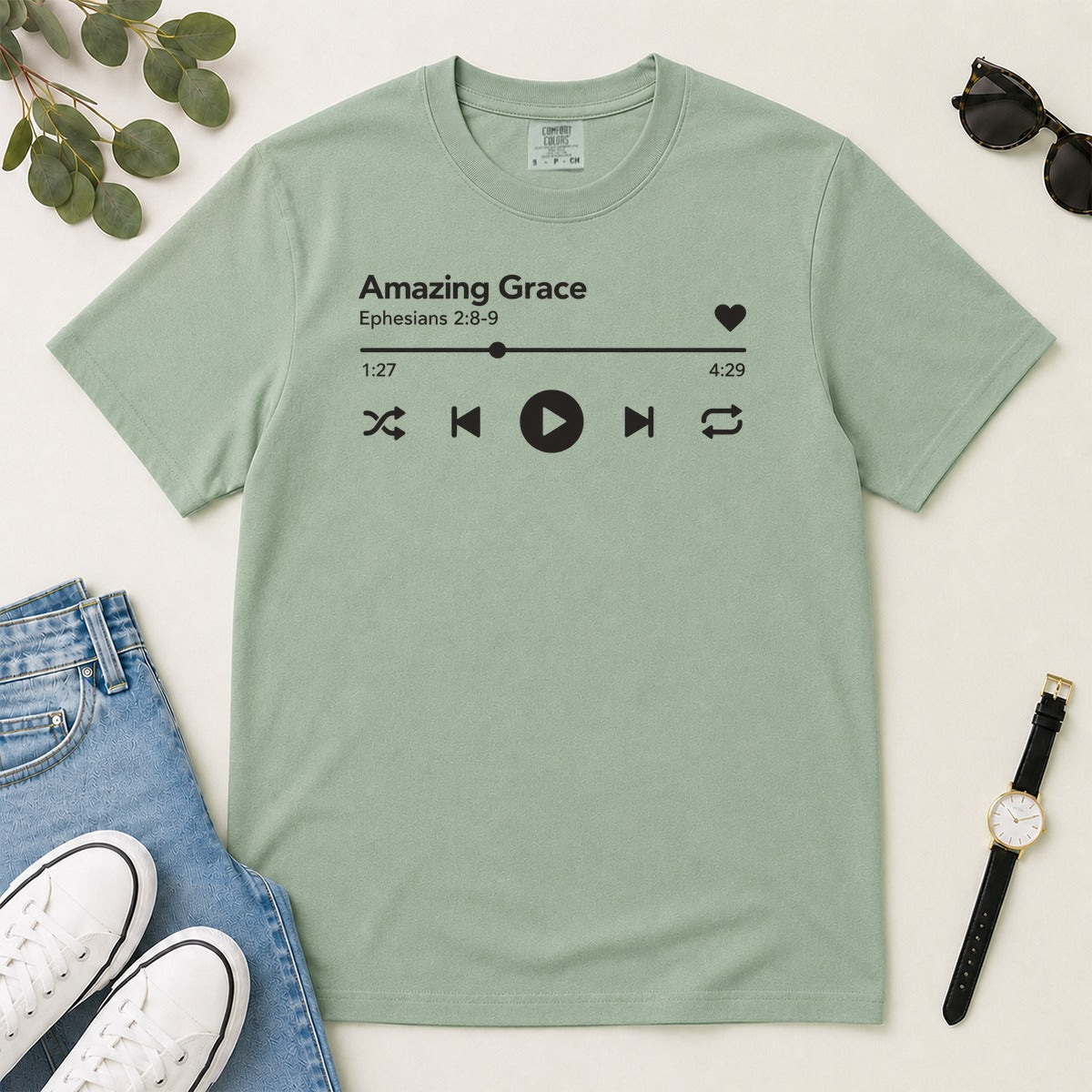 Amazing Grace, Gift For Christian Music Lovers | 2D Unisex Garment-dyed T-shirt