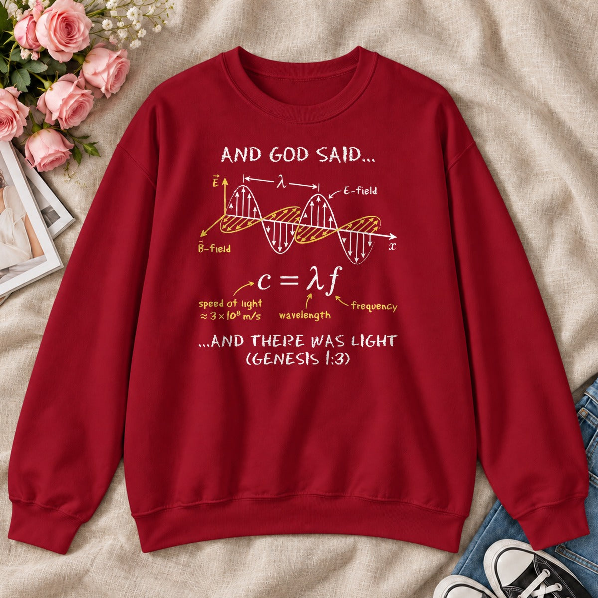 And God Said... And There Was Light, Gift For Christian Self - 2D Unisex Sweatshirt