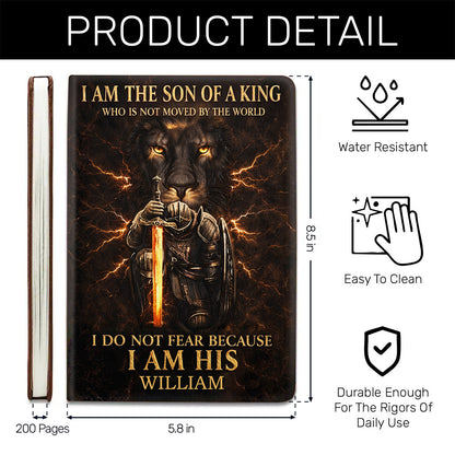 I Am The Son Of A King | Personalized Leather Cover Notebook