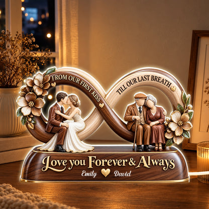 From Our First Kiss Till Our Last Breath, 7Th Year Anniversary Gift | Personalized Light Box