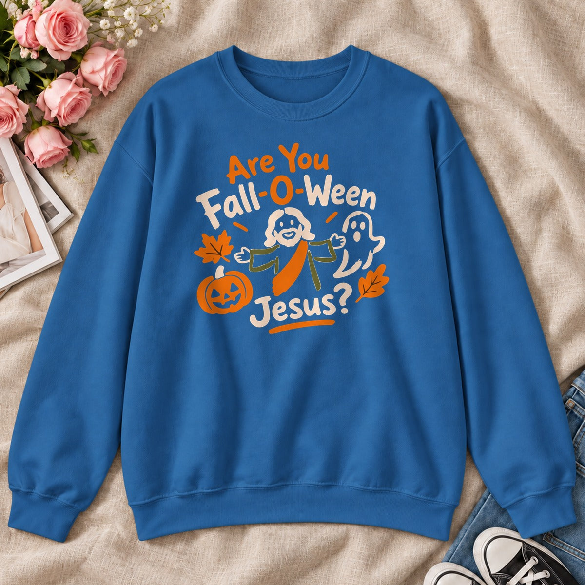 Are You Fall-O-Ween Jesus, Gift For Christian Kids - 2D Unisex Sweatshirt