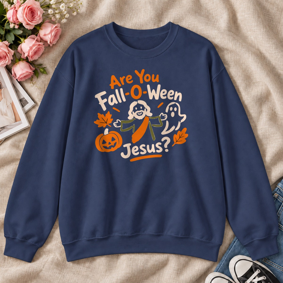 Are You Fall-O-Ween Jesus, Gift For Christian Kids - 2D Unisex Sweatshirt