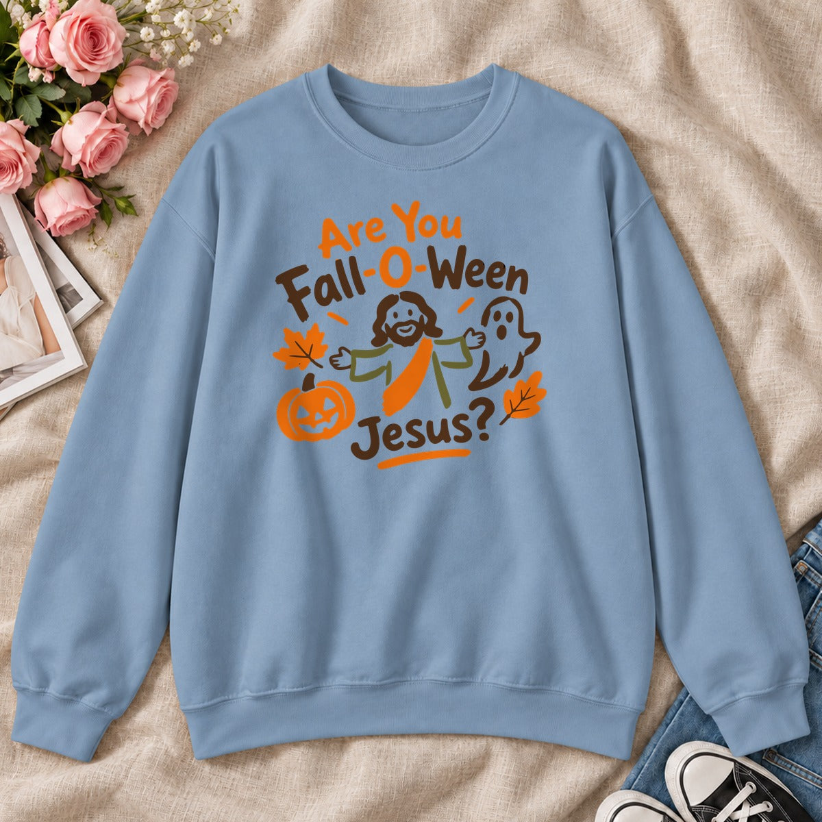 Are You Fall-O-Ween Jesus, Gift For Christian Kids - 2D Unisex Sweatshirt