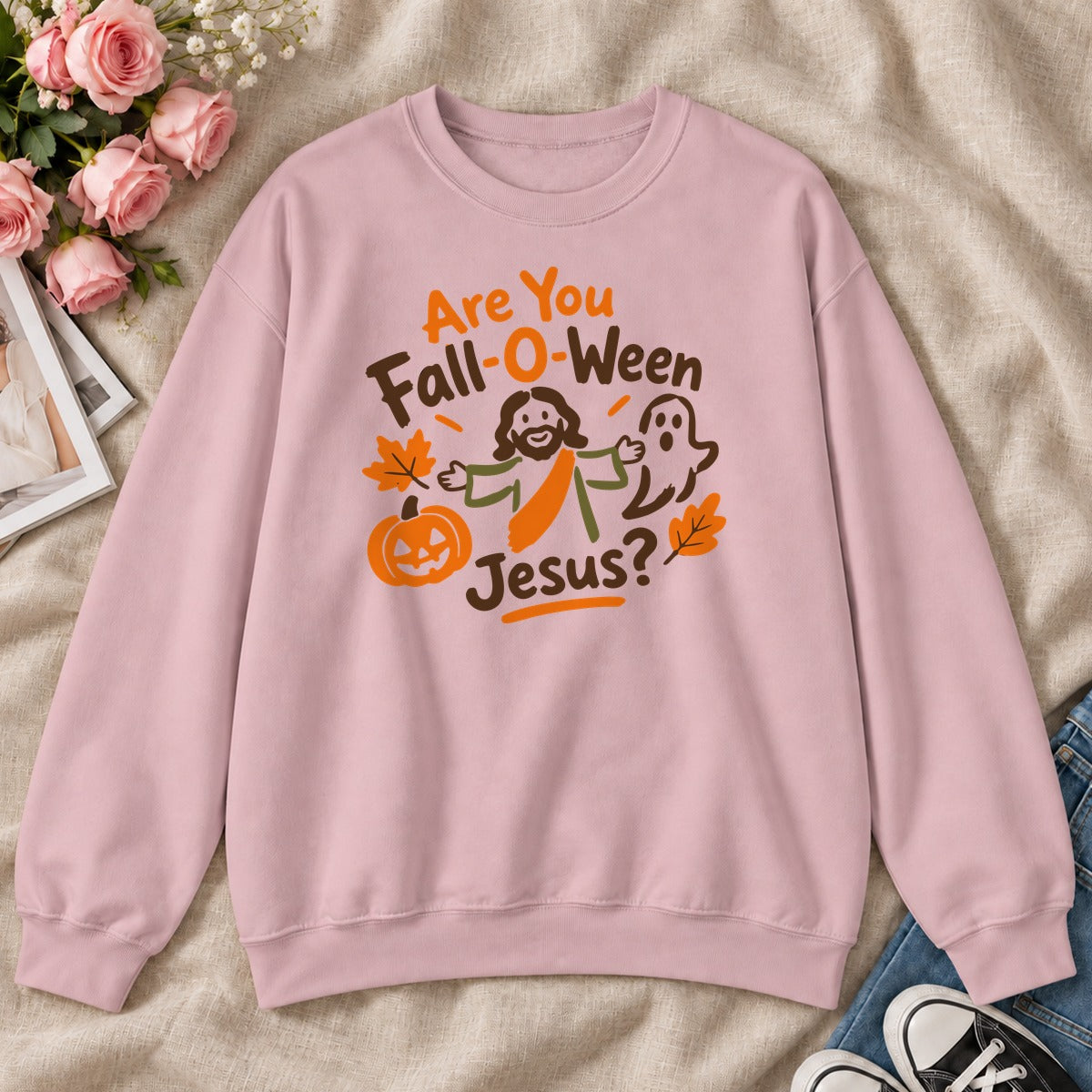 Are You Fall-O-Ween Jesus, Gift For Christian Kids - 2D Unisex Sweatshirt
