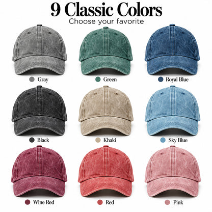 My Hero, Gift For Man - Personalized Custom Vintage Washed Denim Cap