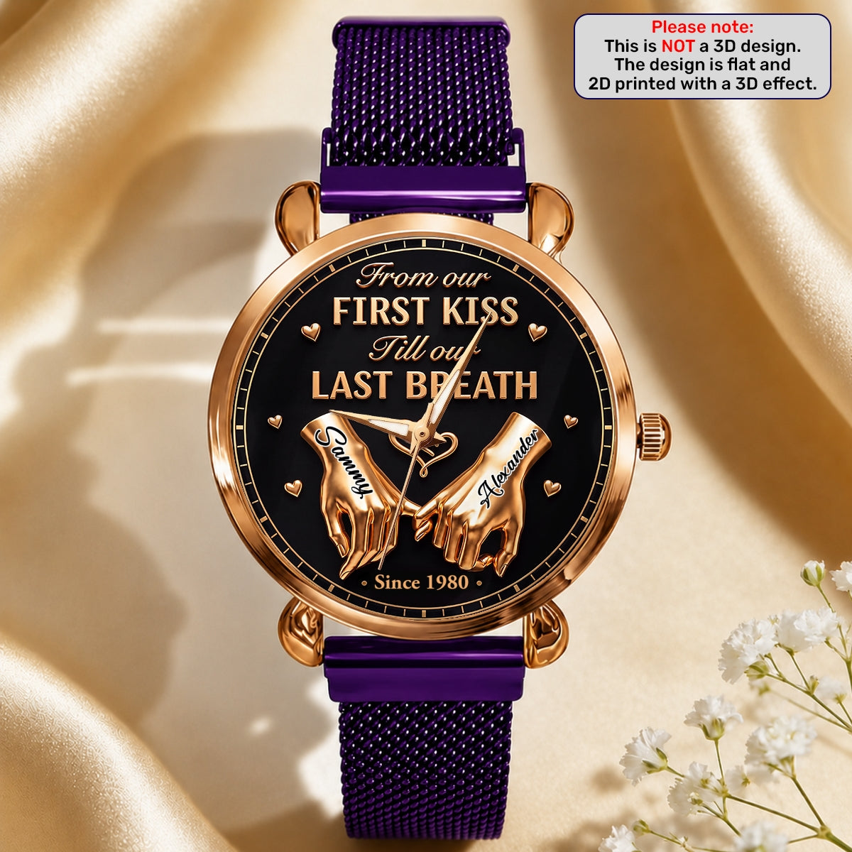 From First Kiss To Last Breath, Gift For Wife - Personalized Women's Wrist Watch