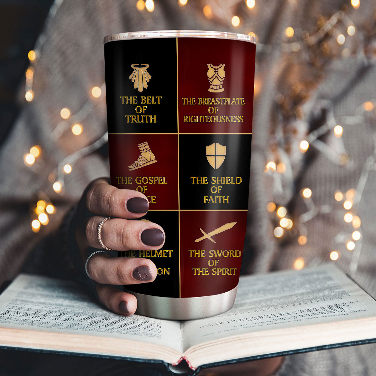 Put On The Full Armor Of God, Spiritual Warfare Gift | Personalized Stainless Steel Tumbler