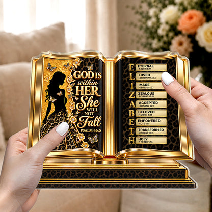 God Is Within Her She Will Not Fall, Gift For Women | Personalized Custom Shaped Acrylic Plaque