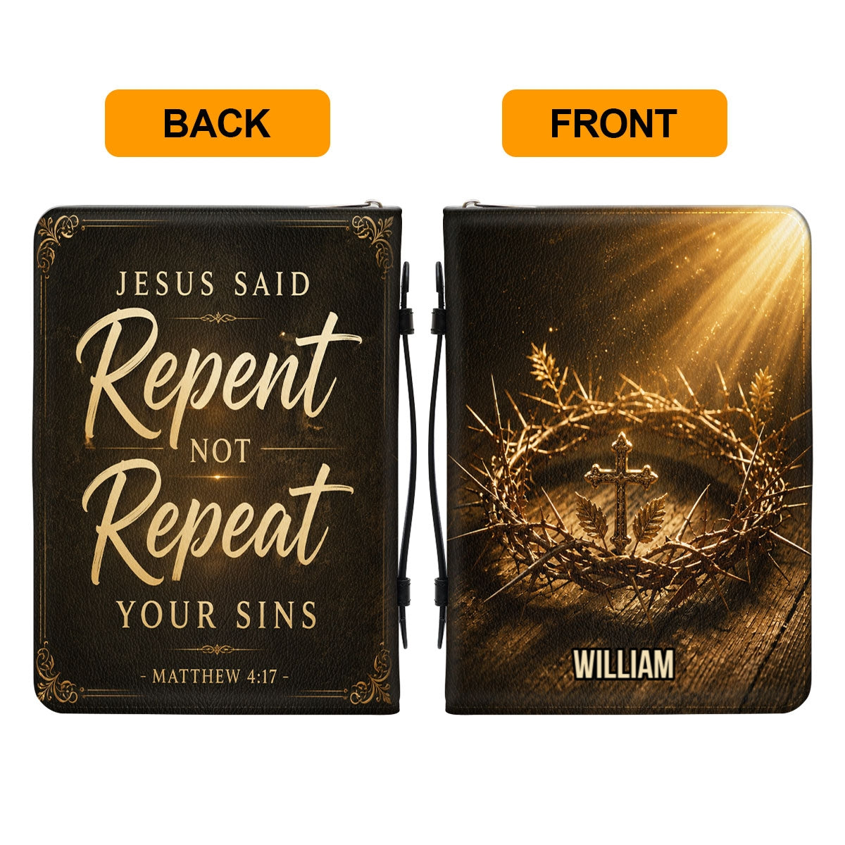 Jesus Said Repent Not Repeat Your Sins, Gift For Men | Personalized Bible Cover